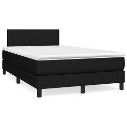 Sommier à lattes de lit avec matelas noir 120x190 cm tissu 
