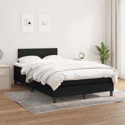 Sommier à lattes de lit avec matelas noir 120x190 cm tissu 