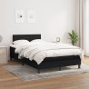 Sommier à lattes de lit avec matelas noir 120x190 cm tissu 