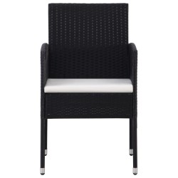 Ensemble à manger de jardin 5 pcs noir résine tressée et acier 