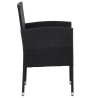 Ensemble à manger de jardin 5 pcs noir résine tressée et acier 