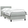 Sommier à lattes de lit et matelas gris clair 80x210 cm velours 