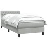 Sommier à lattes de lit et matelas gris clair 80x210 cm velours 