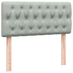 Sommier à lattes de lit et matelas gris clair 80x210 cm velours 