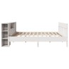 Lit bibliothèque sans matelas blanc 200x200 cm bois pin massif 