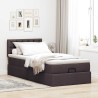 Cadre de lit ottoman avec matelas marron foncé 90x190 cm tissu 