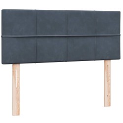 Sommier à lattes de lit et matelas gris foncé 120x210cm velours 