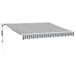 Auvent rétractable anthracite/blanc 3x2,5 m tissu et aluminium 