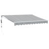 Auvent rétractable anthracite/blanc 3x2,5 m tissu et aluminium 