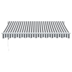 Auvent rétractable anthracite/blanc 3x2,5 m tissu et aluminium 