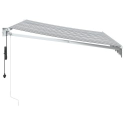 Auvent rétractable anthracite/blanc 3x2,5 m tissu et aluminium 