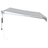 Auvent rétractable anthracite/blanc 3x2,5 m tissu et aluminium 