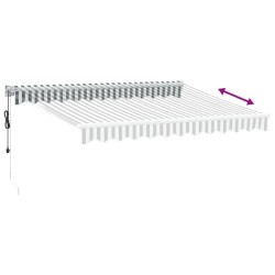 Auvent rétractable anthracite/blanc 3x2,5 m tissu et aluminium 