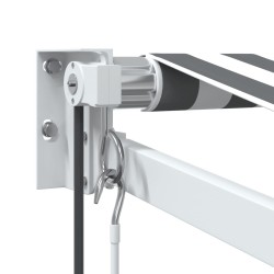 Auvent rétractable anthracite/blanc 3x2,5 m tissu et aluminium 