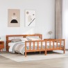 Cadre de lit et tête de lit sans matelas cire marron 180x200 cm 