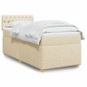 Sommier à lattes de lit avec matelas Crème 80x200 cm Tissu 