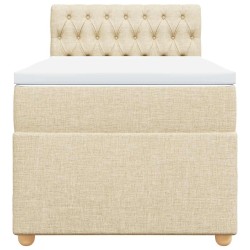 Sommier à lattes de lit avec matelas Crème 80x200 cm Tissu 