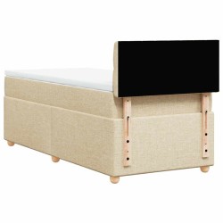 Sommier à lattes de lit avec matelas Crème 80x200 cm Tissu 