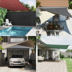 Voile parasol tissu oxford triangulaire 4x4x4 m vert foncé 