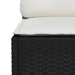 Salon de jardin 5 pcs avec coussins noir résine tressée 