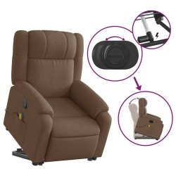 Fauteuil de massage inclinable Marron Tissu 