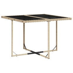 Ensemble à manger de jardin et coussins 9 pcs beige Poly rotin 