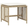 Ensemble à manger de jardin et coussins 9 pcs beige Poly rotin 