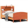 Lit bibliothèque sans matelas cire marron 120x200 cm pin massif 