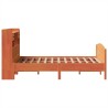 Lit bibliothèque sans matelas cire marron 120x200 cm pin massif 