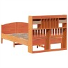 Lit bibliothèque sans matelas cire marron 120x200 cm pin massif 