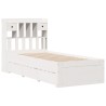 Lit bibliothèque sans matelas blanc 75x190cm bois de pin massif 