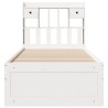 Lit bibliothèque sans matelas blanc 75x190cm bois de pin massif 