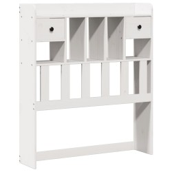 Lit bibliothèque sans matelas blanc 75x190cm bois de pin massif 
