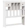 Lit bibliothèque sans matelas blanc 75x190cm bois de pin massif 