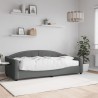 Lit de jour avec matelas gris foncé 90x200 cm tissu 