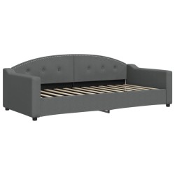 Lit de jour avec matelas gris foncé 90x200 cm tissu 