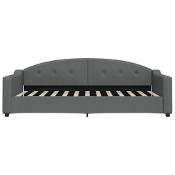Lit de jour avec matelas gris foncé 90x200 cm tissu 