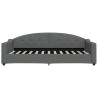 Lit de jour avec matelas gris foncé 90x200 cm tissu 