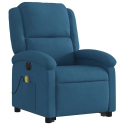 Fauteuil inclinable de massage électrique bleu velours 