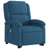 Fauteuil inclinable de massage électrique bleu velours 