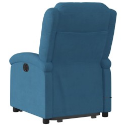 Fauteuil inclinable de massage électrique bleu velours 