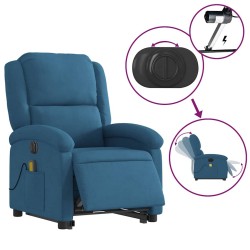 Fauteuil inclinable de massage électrique bleu velours 