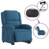 Fauteuil inclinable de massage électrique bleu velours 