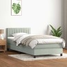 Sommier à lattes de lit et matelas gris clair 80x210 cm velours 
