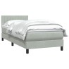 Sommier à lattes de lit et matelas gris clair 80x210 cm velours 
