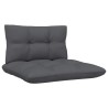 Salon de jardin 5 pcs avec coussins anthracite bois de pin 