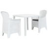 Ensemble de bistro 3 pcs Plastique Blanc Aspect de rotin 