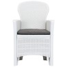 Ensemble de bistro 3 pcs Plastique Blanc Aspect de rotin 