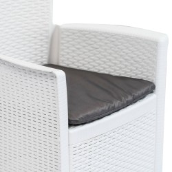 Ensemble de bistro 3 pcs Plastique Blanc Aspect de rotin 