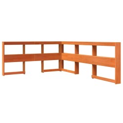 Lit bibliothèque sans matelas cire marron 135x190 cm pin massif 
